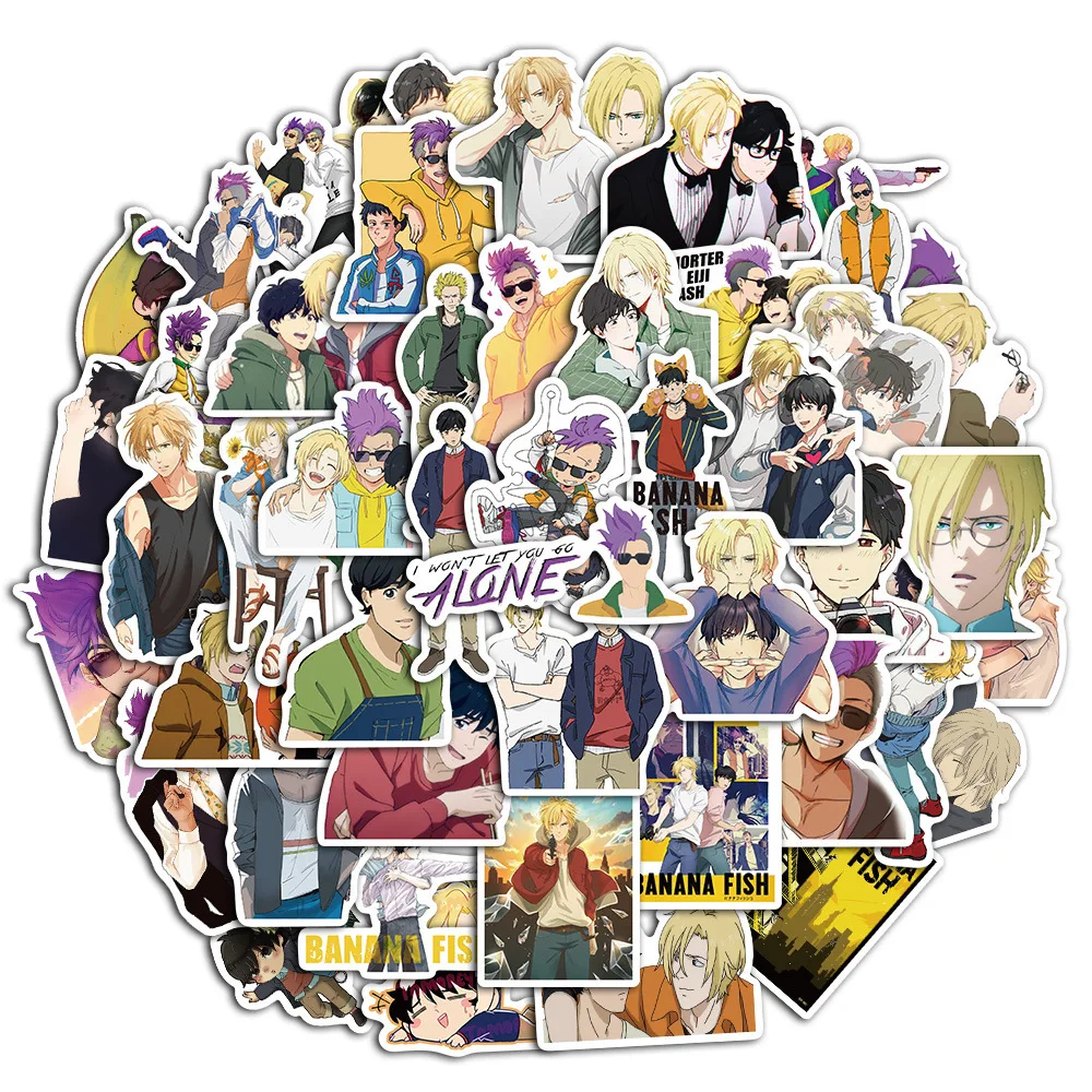 50pcs Anime BANANA FISH Series Graffiti Stickers Suitable for Laptop Helmets Desktop Decorations DIY Stickers Toys Wholesale