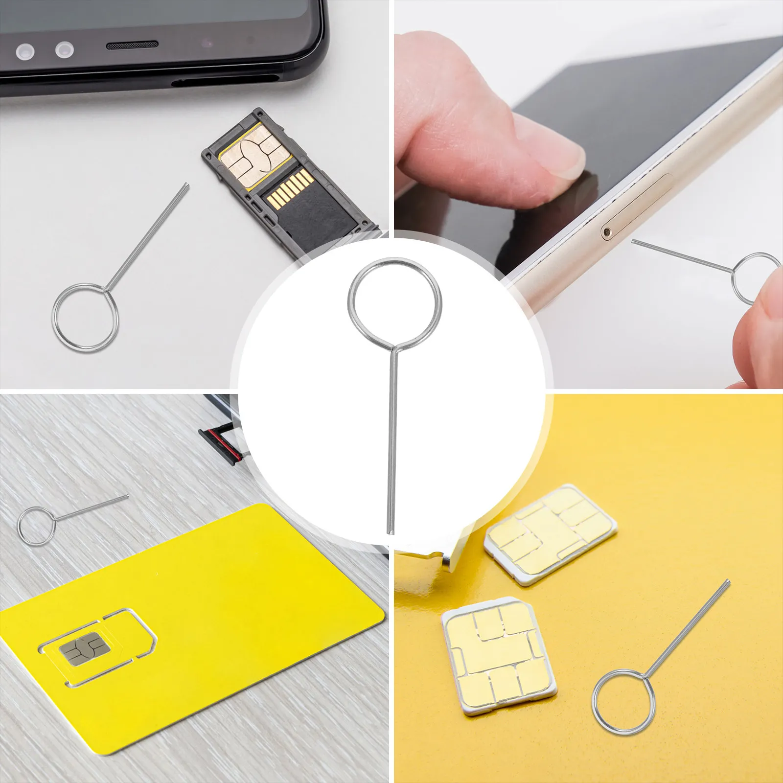 100pcs Card Tool Stainless Steel SIM Remove Pin for Durable Lightweight Practical Removal Tools SIM Accessories