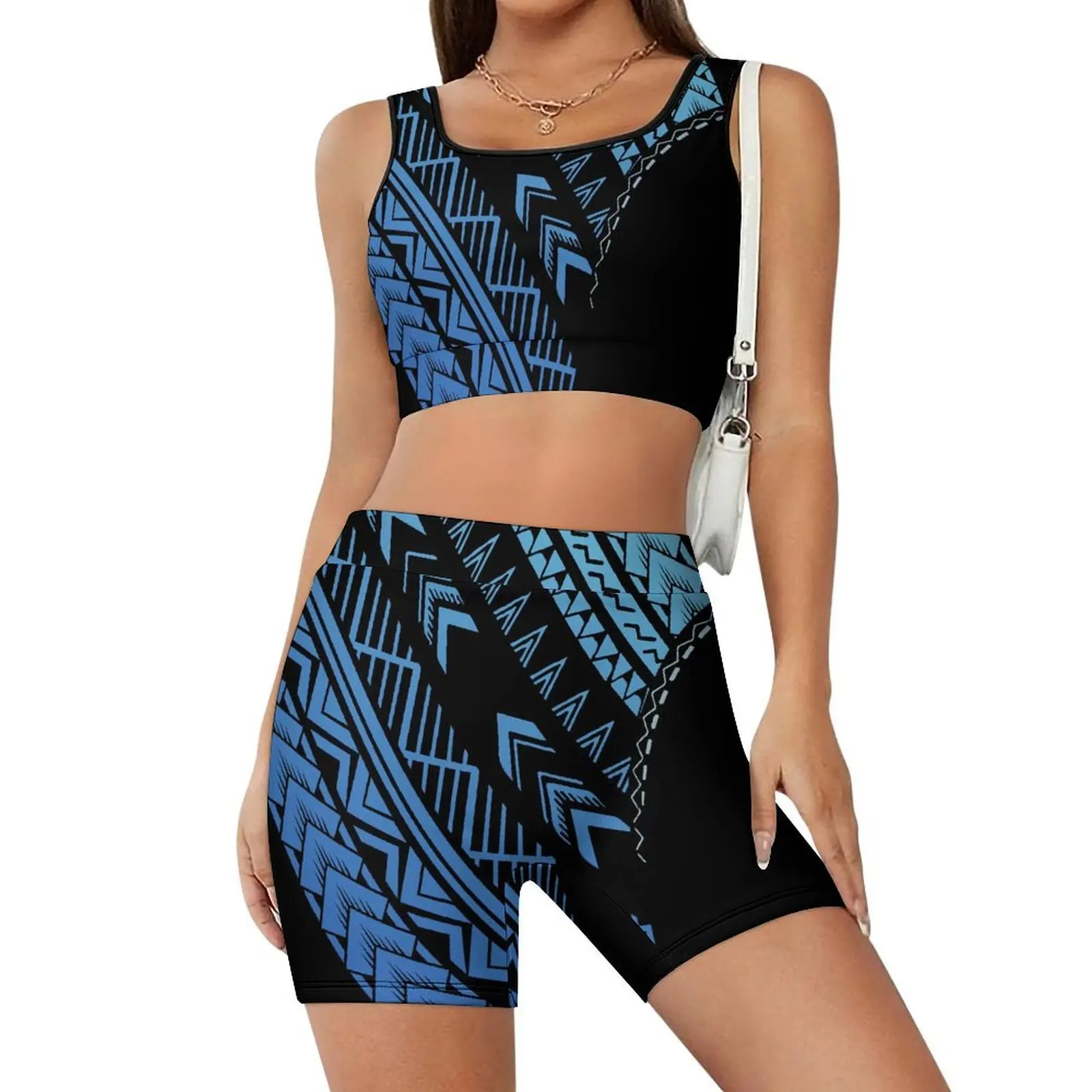 

Женский комплект одежды для йоги с гавайским тропическим цветочным узором, комплект из двух предметов, высококачественная одежда для йоги, новинка 2025, настраиваемый дизайн