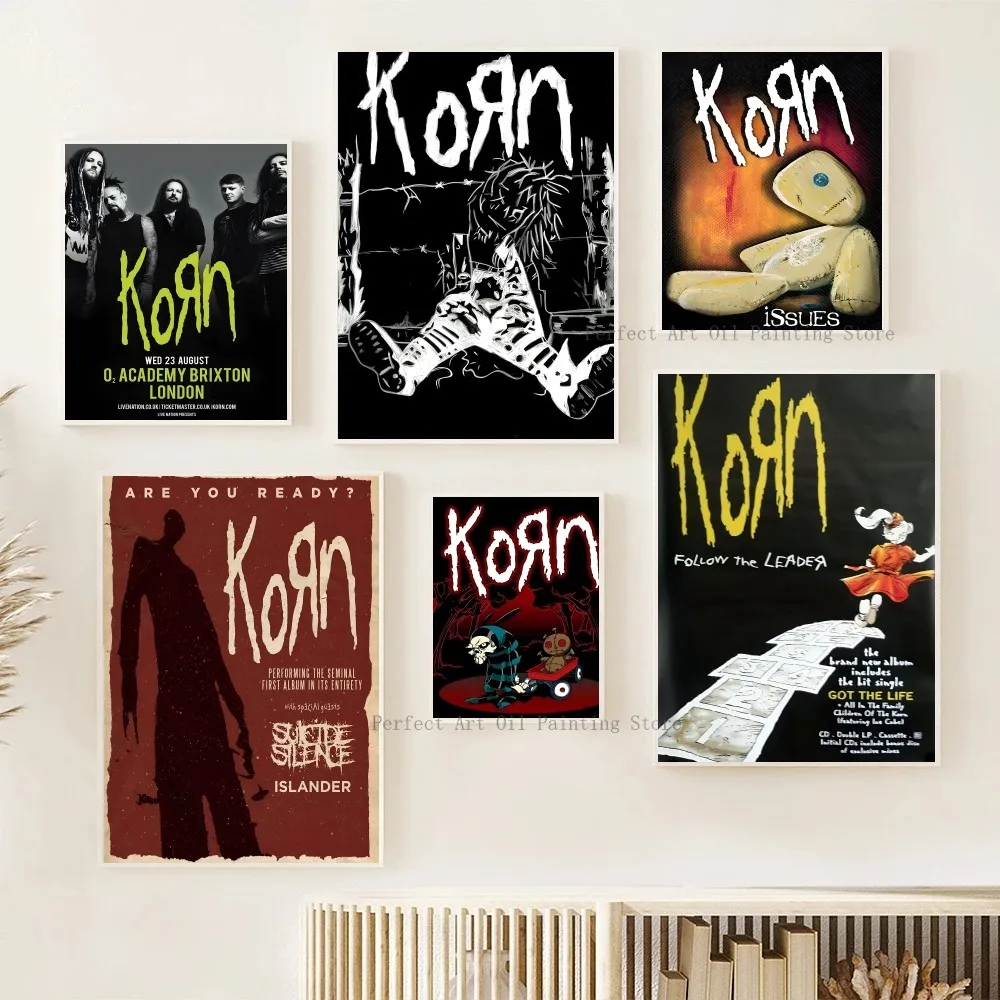 1pc Korn Rock Band Music Poster Paper Print Home Living Room Bedroom Entrance Bar Restaurant Cafe Art Painting Decoration