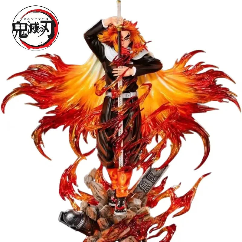 

30 см персонаж аниме «Убийца демонов» Lian Ryo Kyojuro ручная работа модель пламенной стойки кукла коллекция ПВХ игрушка статуя украшения для рабочего стола