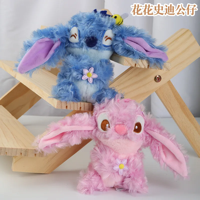 

Disney Cartoon Pink Blue Dual Color Stitch Plush Toy Pendant Cute Doll Keychain Childrens Backpack Zipper Pendant Holiday Gifts