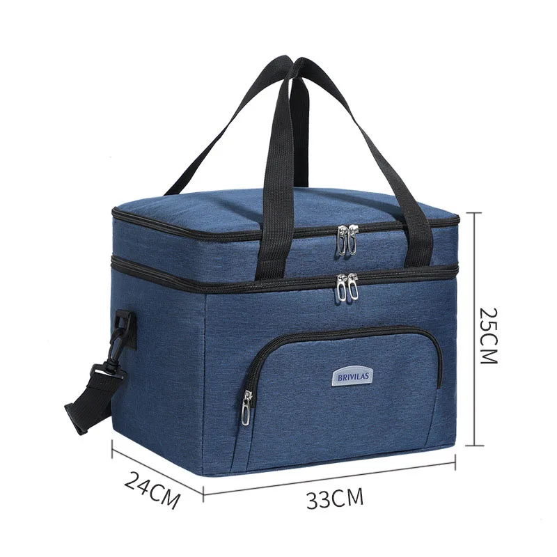 Large Capacity Leak Proof Lunch Backpack Thermal Large Picnic Cool and Warm Insulated Bag Outdoor Storage Shoulder Bag