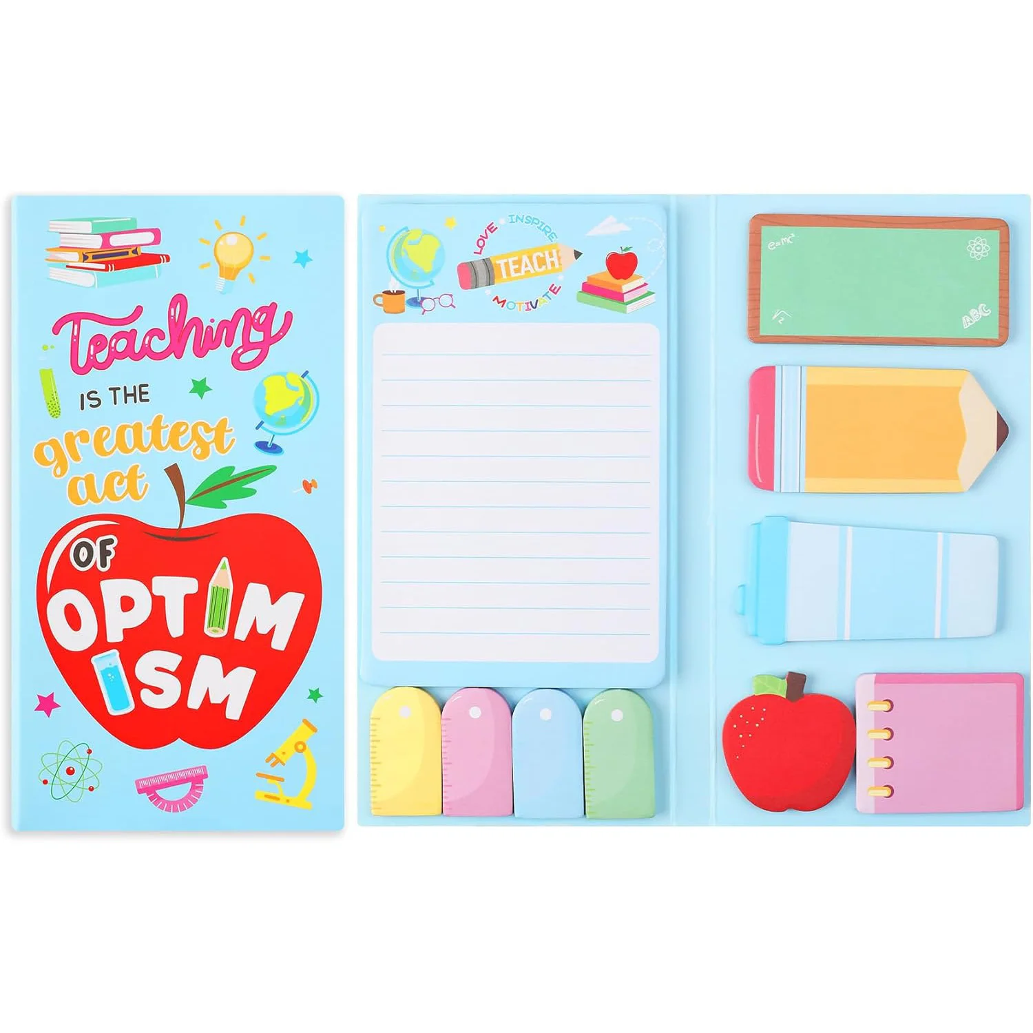 

Teacher Post It Notes Book 550 Sheets Sticky Notes Halloween Gratitude Gifts Appreciation for Women,School Office Supplies Set
