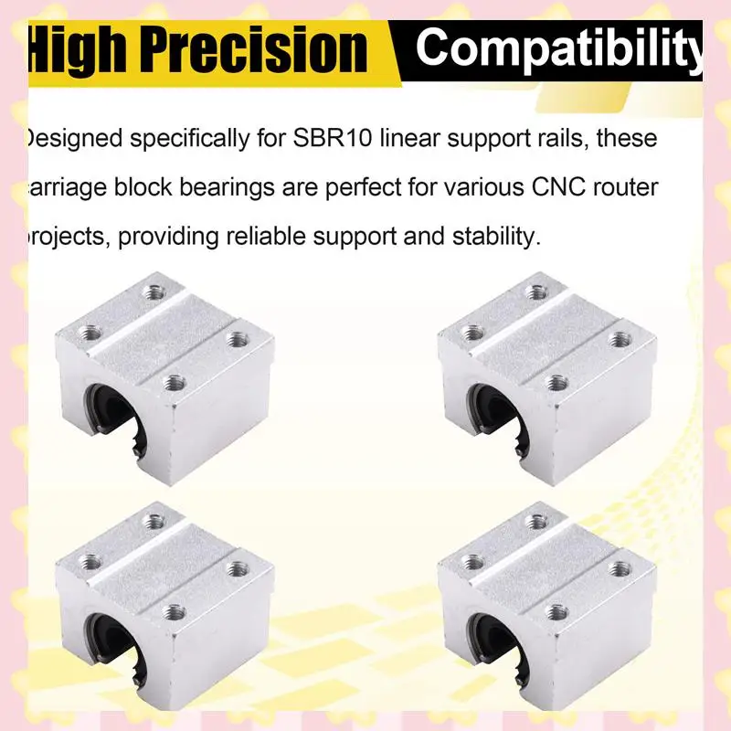 

AB51 4 шт. SBR10UU подшипники каретки для фрезерного станка с ЧПУ линейной опорной рейки SBR10