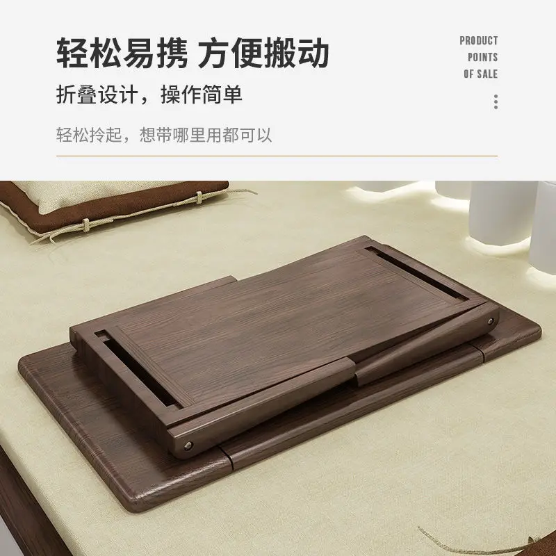 Light Luxury Folding Solid Wood Computer Desk Bed Desk Lazy Fellow Read Table Student Dormitory Learning Drawing Board Table