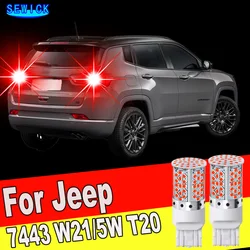 2pcs LED Brake Stop Lights Blubs Red Canbus Error Free For Jeep Compass MP M6 2017 2018 2019 2020 2021