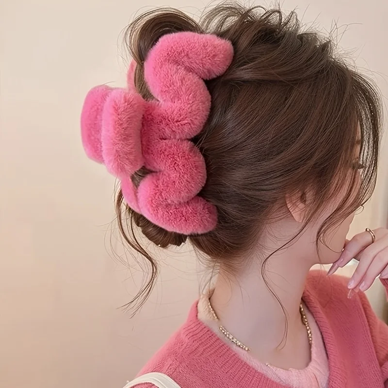 قطعتان من مشابك الشعر المخالب القطيفة، أسود، أنيق وحلو، عصري، بسيط، مريح، ناعم، مشابك شعر أنيقة، إكسسوارات الشعر، دبابيس شعر أنيقة، مشابك شعر بسيطة