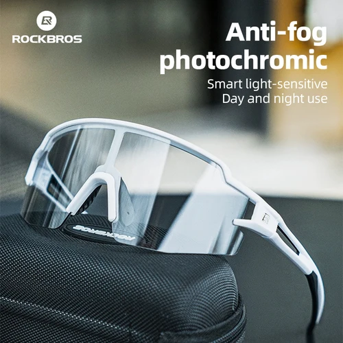 ROCKBROS-gafas fotocromáticas antiniebla para bicicleta, protección solar UV400, gafas de sol para deportes, correr, MTB, Ciclismo de Carretera