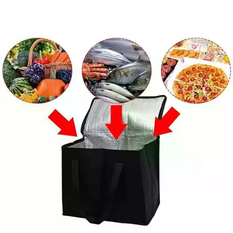 1PC Food Bag Large Insulated Reusable Foldable Hot Cold Meals Grocery Zipper Lightweight For Picnic Camping Outdoor