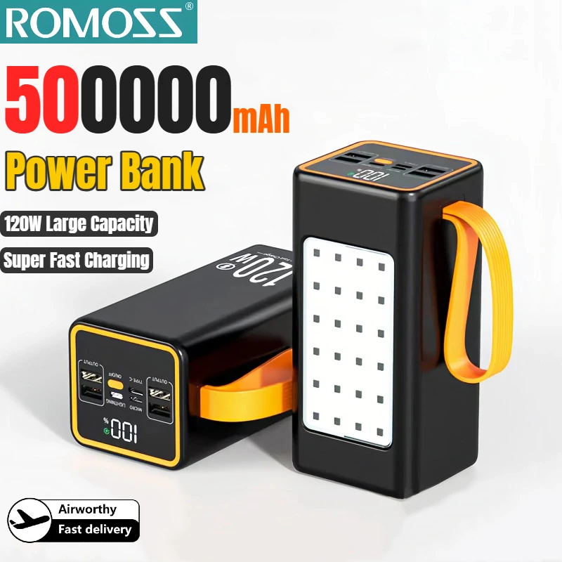 

Внешний аккумулятор ROMOSS 50000 мАч большой емкости, 30000 мАч, портативный, с быстрой зарядкой USB-C, для iPhone, Xiaomi, Samsung