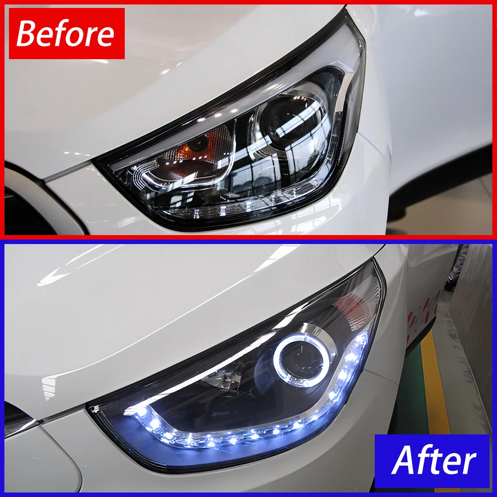 Car Front Lamps For Hyundai ix35 2010-2013 LED Auto Headlights Assembly Upgrade High Quality Bifocal Projector Lens Accessories