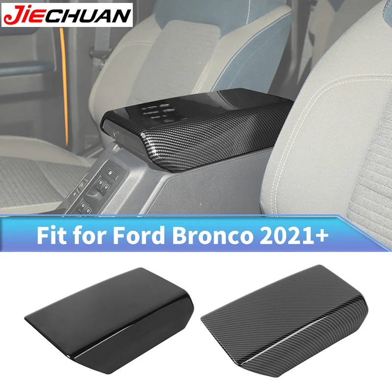 

JIECHUAN ABS Car Armrest Box Panel Decoration Cover Fit For Ford Bronco 2021 2022 2023 2024 2025 Up Auto Interior Accessories