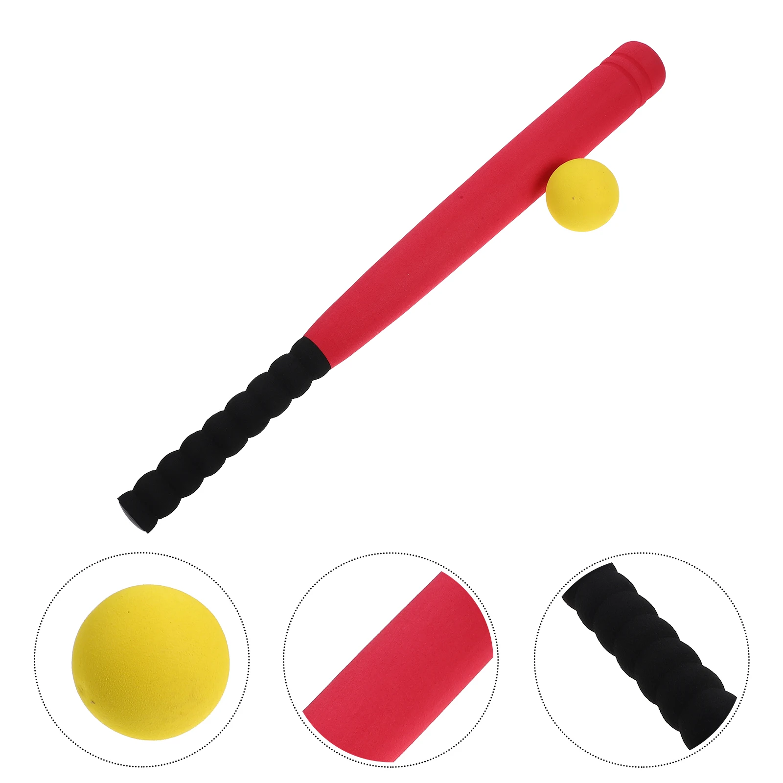 

21.5 Inch Kids Baseball Practice Bat 2.3 Foam Ball 3-5 Years Red Hollow Handle Safe Outdoor Indoor Set Children'S Training Stick