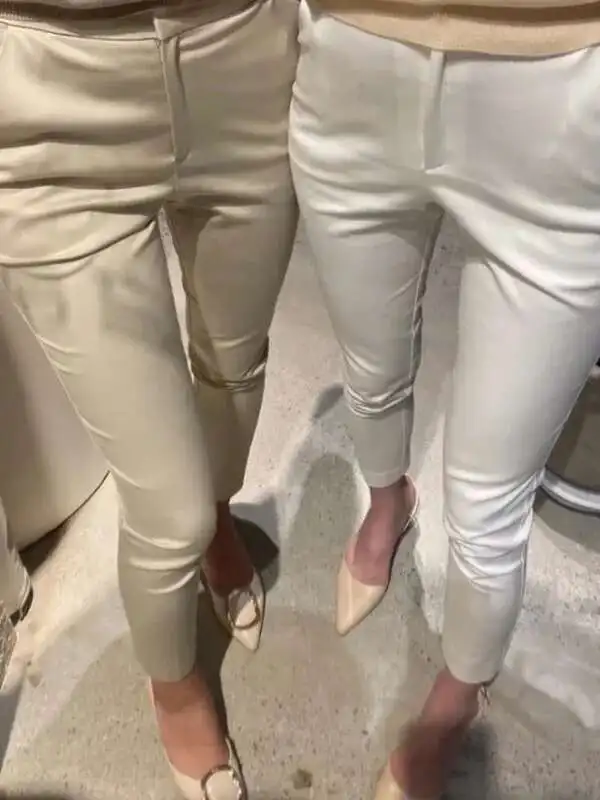 النسخة الكورية الجديدة عالية الخصر التفاف الورك بلون سليم سراويل تقليدية النساء فتاة حار موضة تنوعا أقدام صغيرة السراويل 6FM4