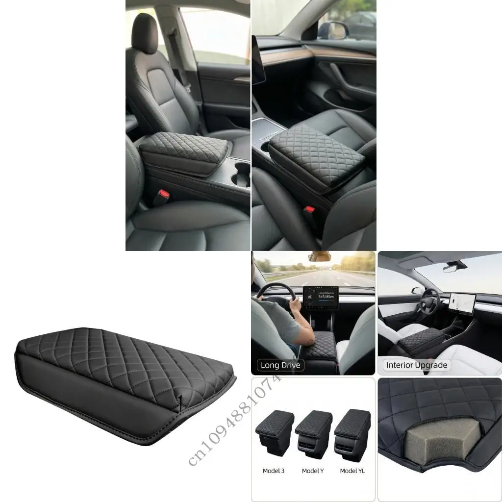 

Car Center Consoles Protectors Cover Armrest Box Cushions PU for Select Model