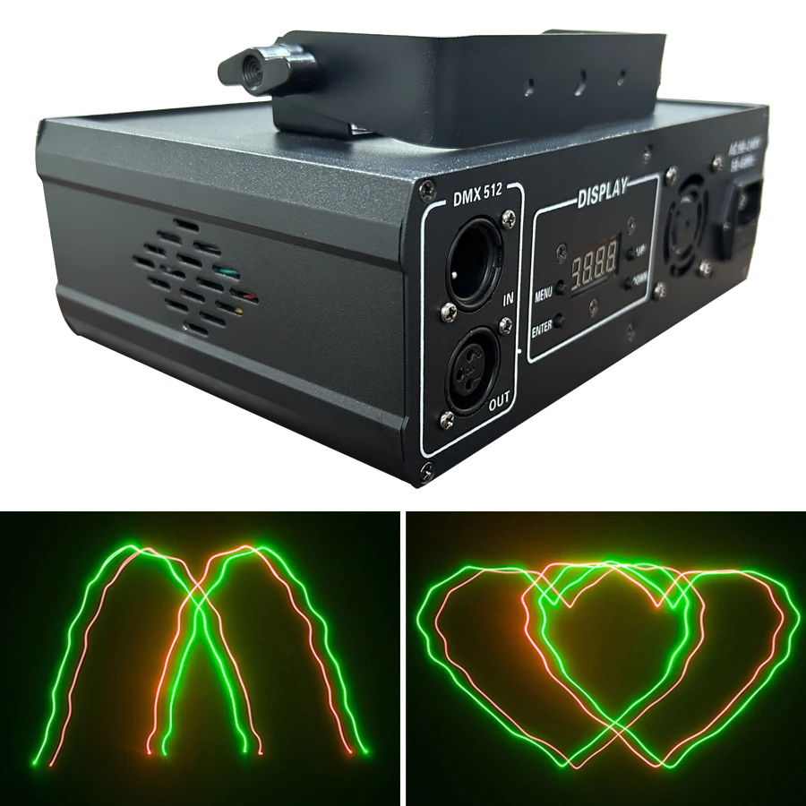Projecteur laser RGB à double lentille DMX512 pour éclairage de scène, idéal pour discothèques, mariages, bars et spectacles