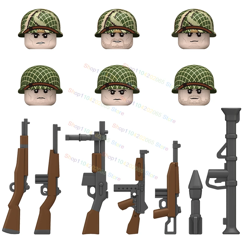 

MOC Military War Soldiers Military Building Blocks Action Figures Accessories Toys for Children Gifts N651-656