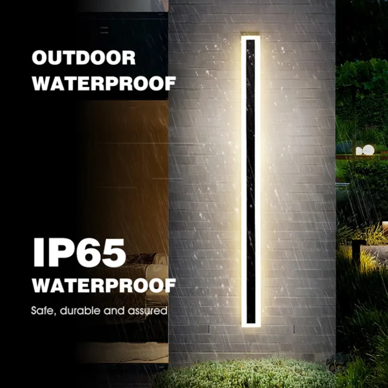 LED Long Outdoor Wall Lamp IP65 Waterproof Wall Light Aluminum Light Garden Villa Porch Sconce Light 110V 220V Sconce Luminaire