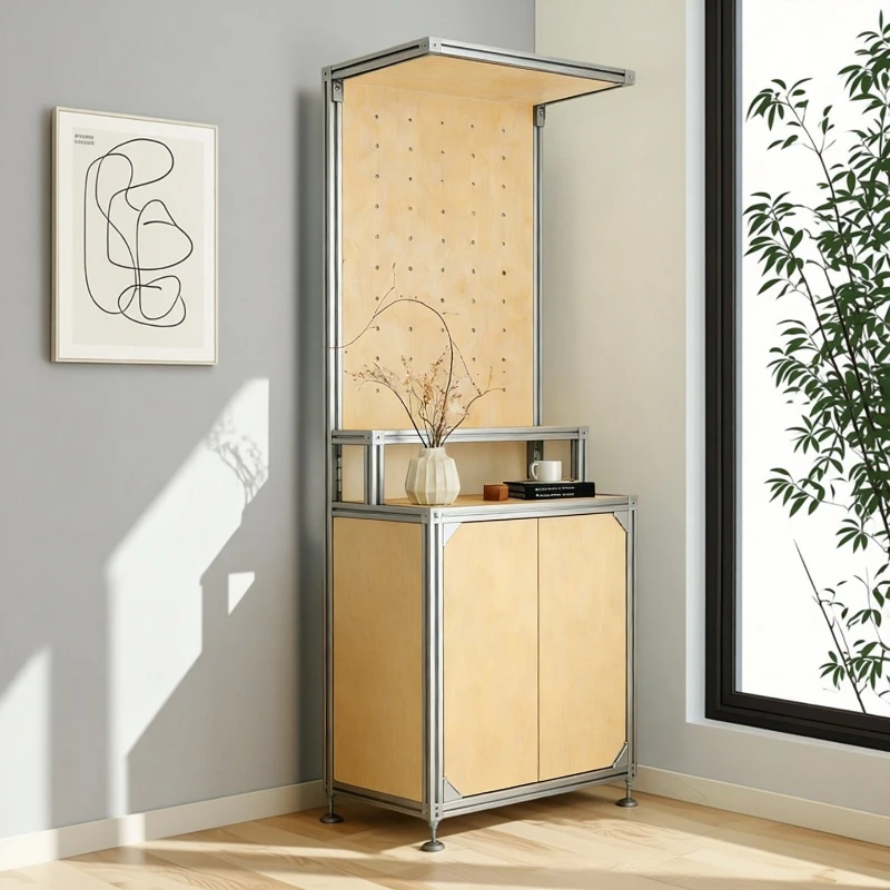 

Shelf Ocean board Multi-layer birch commercial display stand Storage cabinet Floor-to-ceiling locker