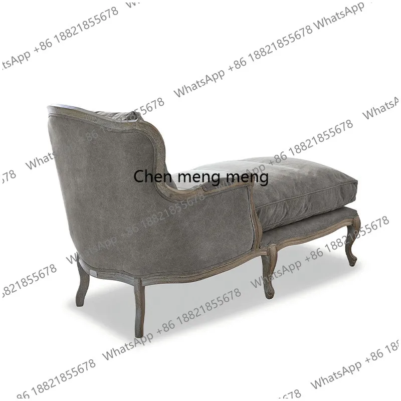 American chaise longue lounge chair living room single lazy sofa French balcony lunch break solid wood chaise longue chair