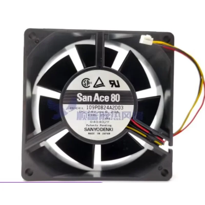 

Ltsf For SANYO DENKI 109P0824A2D03 DC 24V 0.29A 80x80x32mm 3-Wire Server Cooling Fan 8cm