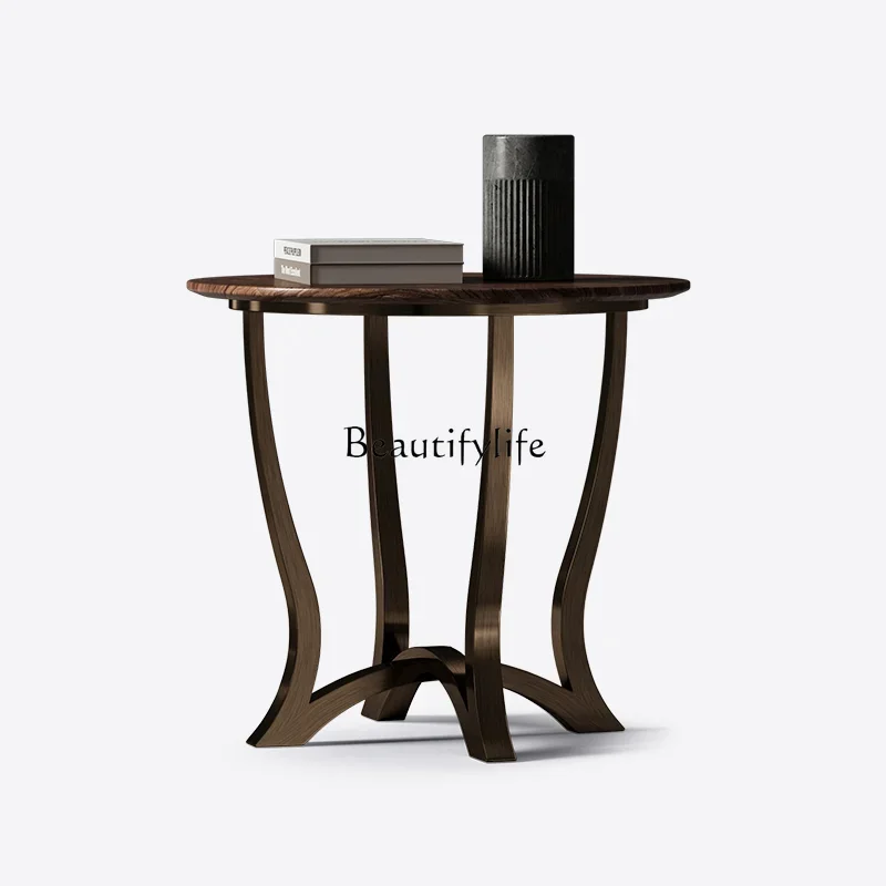 

pg45Light luxury natural marble edge, living room sofa round corner