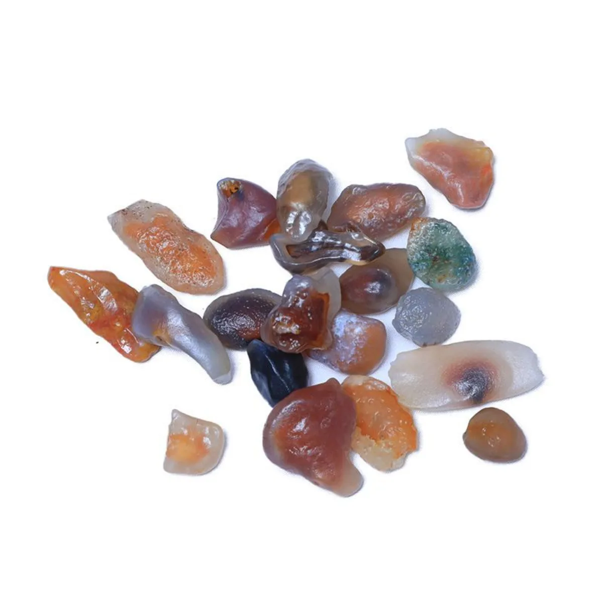 Earth Mined Candy Agate in Glass Vial, 10-15mm Natural Unpolished, Earthy Tone, Birthday Gift Collection.Candy Agate