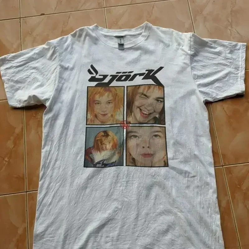 Bjork rock vintage short sleeve white color shirt KV28978