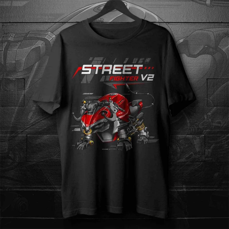 

Ducat| Streetfighter V2 Motorcycle T-Shirt for Riders 00000433#A1 men women summer tee cotton tshirts