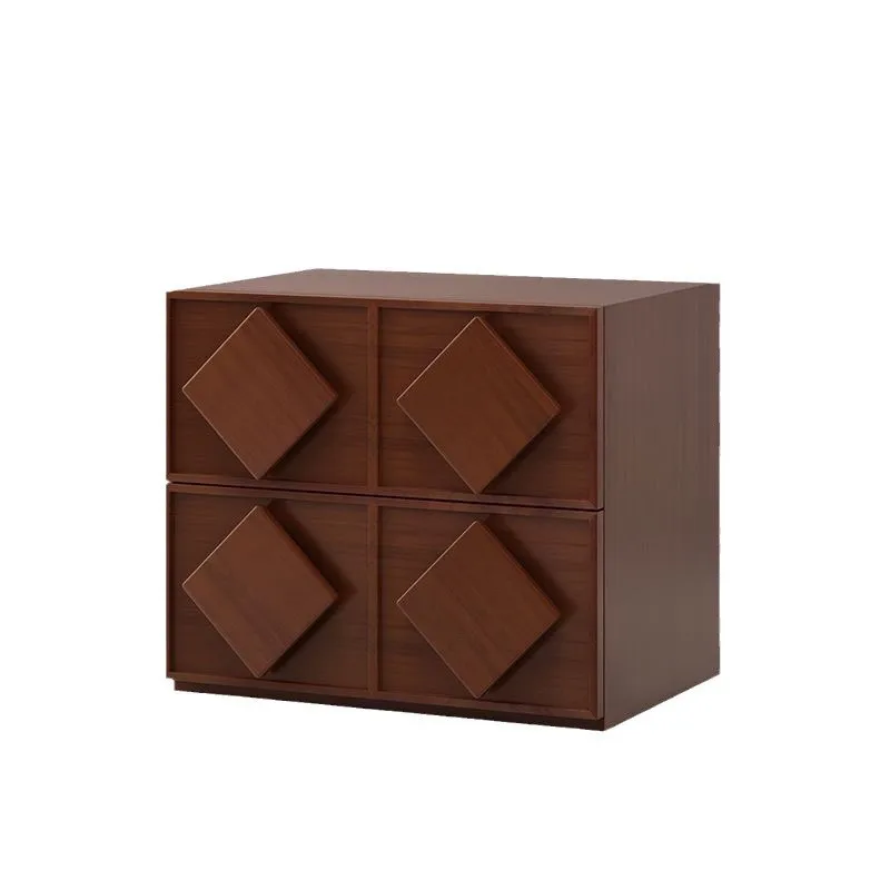 Retro solid wood card door combination cabinet Side cabinet Household storage bucket cabinet Bedside table