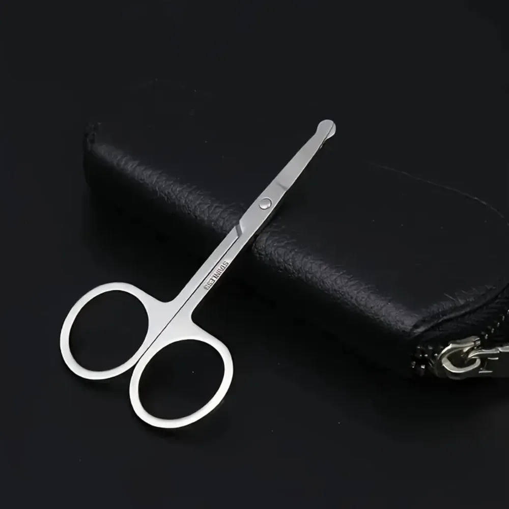 Round Tip Scissors Precision Nose Hair Scissors Used For Eyebrows Beard Mustache Ear Hair Trimming Facial Grooming Tools