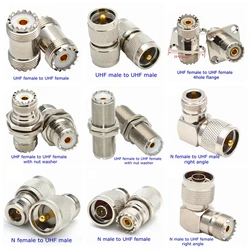 1Pcs SO239 UHF PL259 Male Female Mount Socket Connector SL16 UHF SO-239 PL-259 To N Type TNC UHF Adapter Coaxial Copper Brass RF