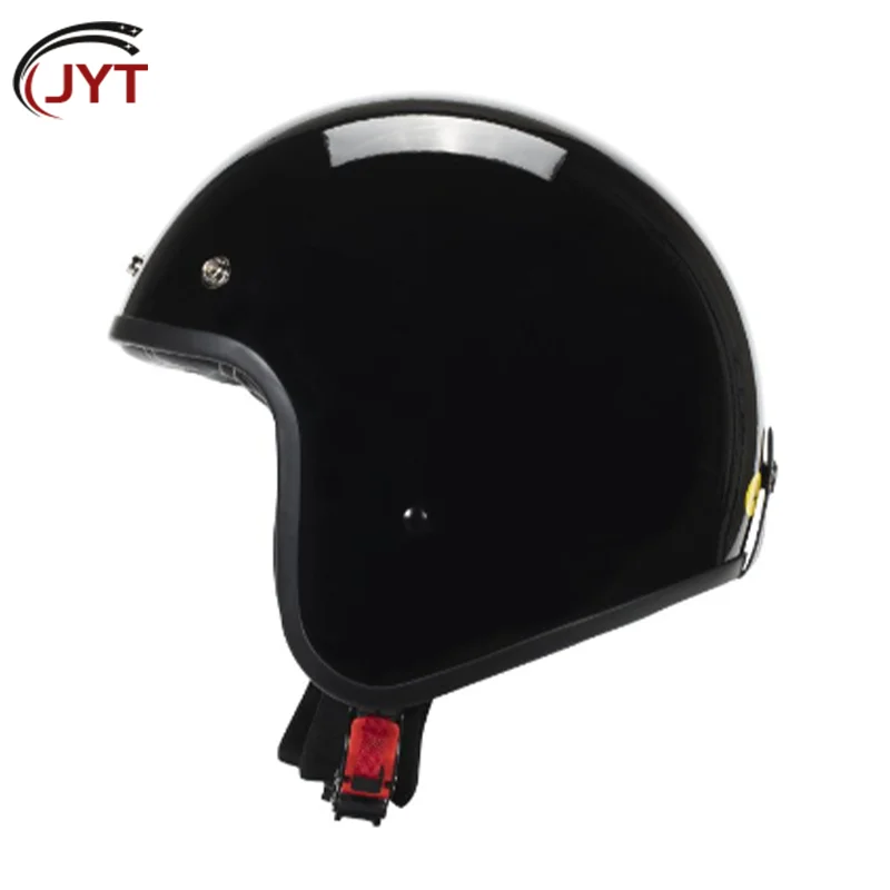 

Глянцевый черный шлем с открытым лицом 3/4, винтажный реактивный шлем с удобной подкладкой, идеально подходит для мужчин и женщин, одобренный DOT