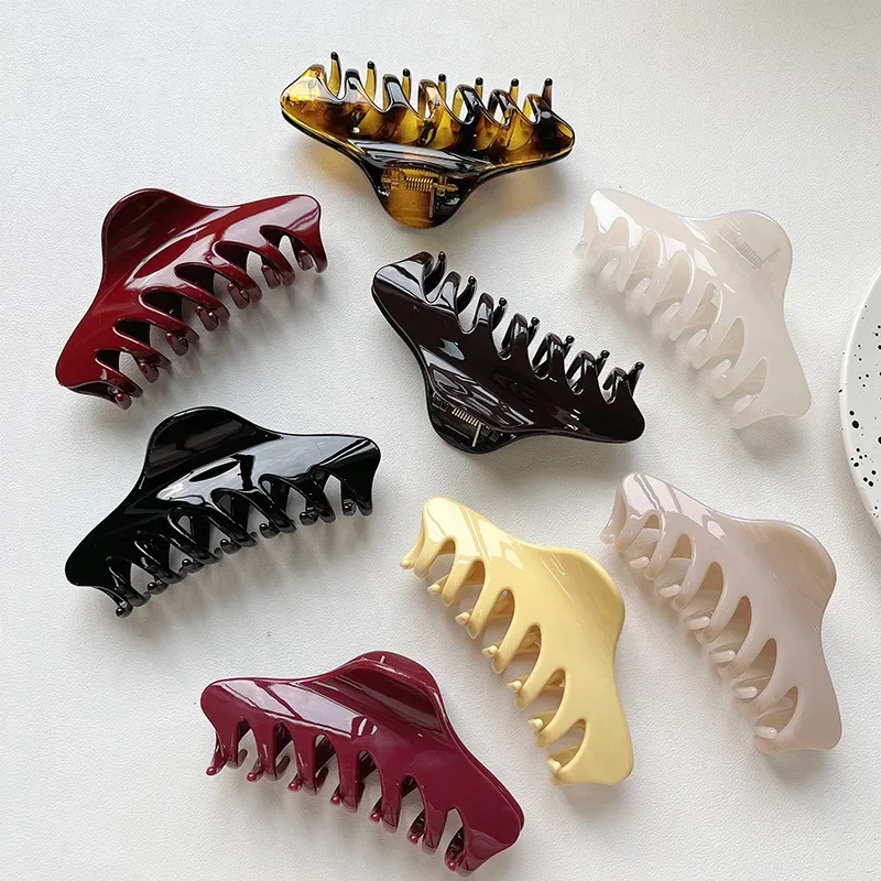 

YHJ New Retro Korean Hair Claw 11CM Large Crab Hair Clips Shark Clip Simple Hairpin Ponytail Fashion Hair Accessories Woman Girl