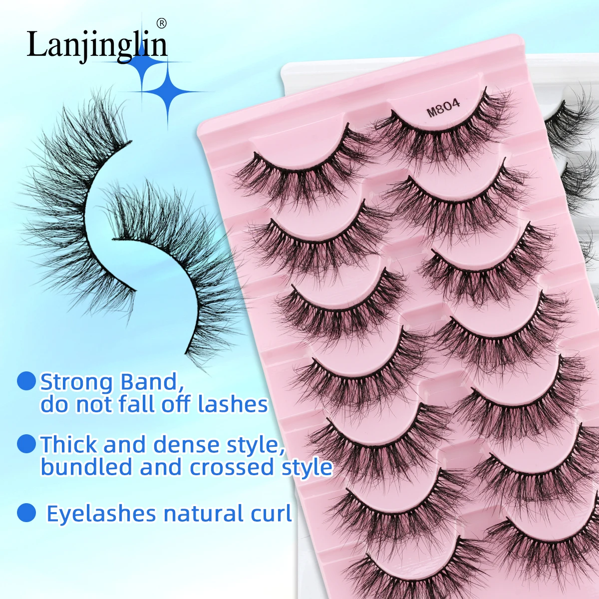 Lanjinglin 3/7 Pairs Natural Long False Eyelashes Dramatic Soft Fluffy 3D Mink Lashes Wispy Mink Eye Lashes Thick Cils ﻿