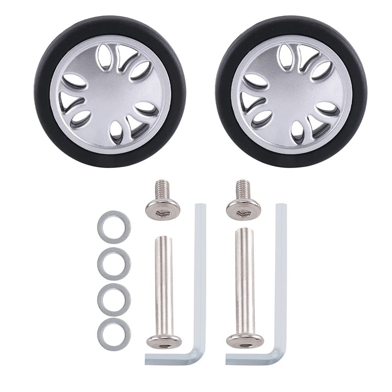 M6 50Mmx12mm Luggage Suitcase Replacement Wheels Wear Resistant PU Caster Deluxe Repair Tool 1 Pair