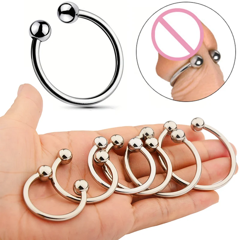 6 Sizes Metal Cock Ring Penis Erection Stainless Steel Penis Ring Glans Stimulating Cockrings Delay Ejaculating Sex Toys For Men