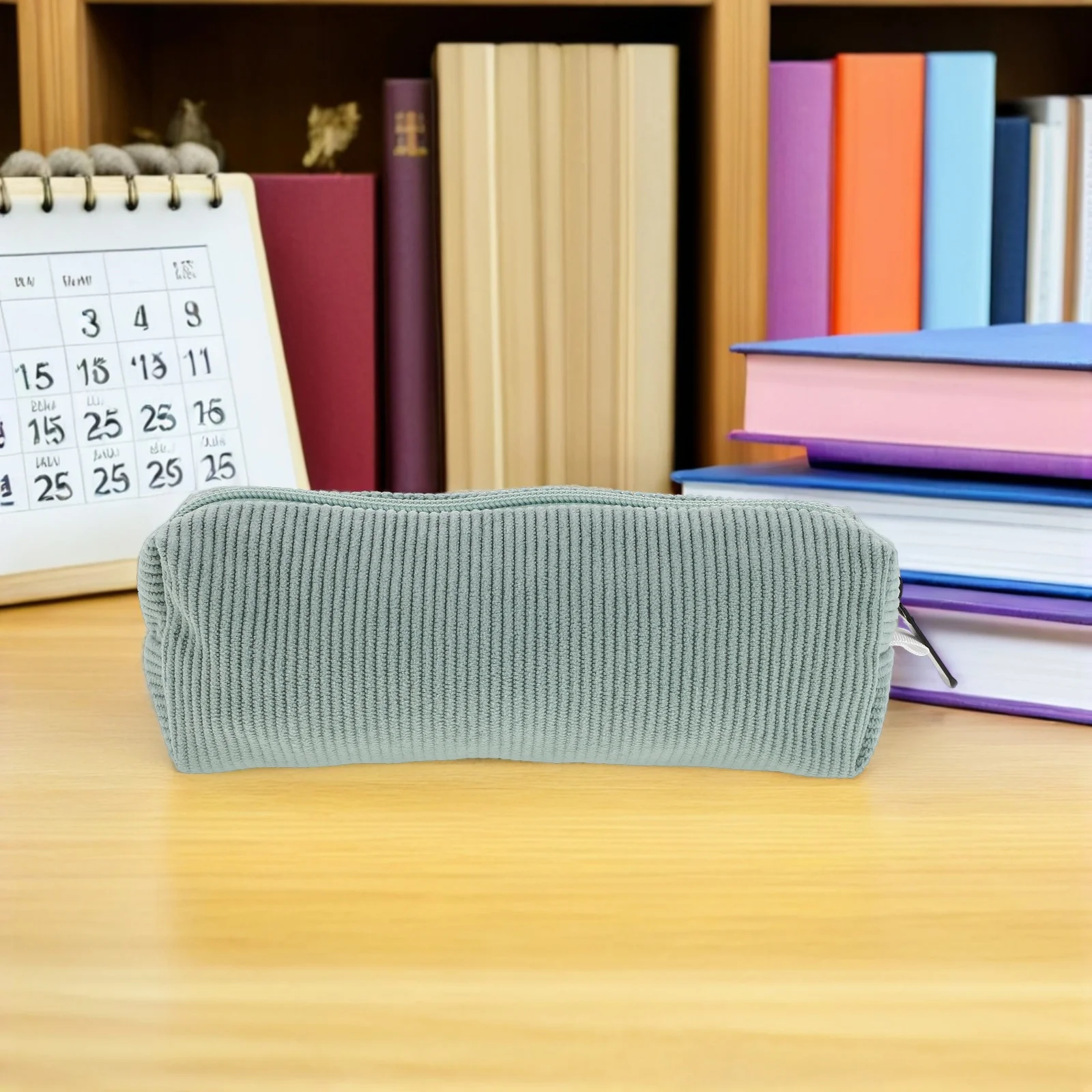 

Vintage Pencil Case Green Soft Polyester Small Pencil Pouch Organizer Portable Travel Marker Pen Bag Stationery Storage