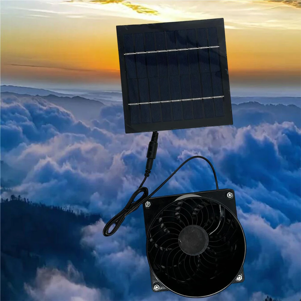 

Домашний вытяжной вентилятор, вытяжной вентилятор на солнечной энергии, решение для горячей погоды, дизайн воздуховода, выход постоянного тока 5521 В, поликремниевый материал