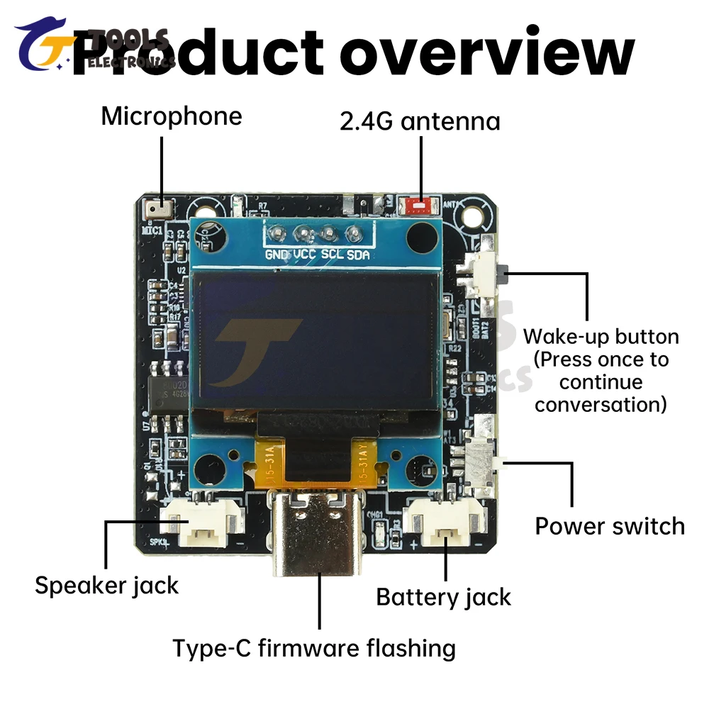 ESP32-C3 Xiaozhi AI وحدة الحوار الصوتي 0.96 بوصة OLED الحوار الصوتي الذكي لوحة دارات مطبوعة الانتهاء