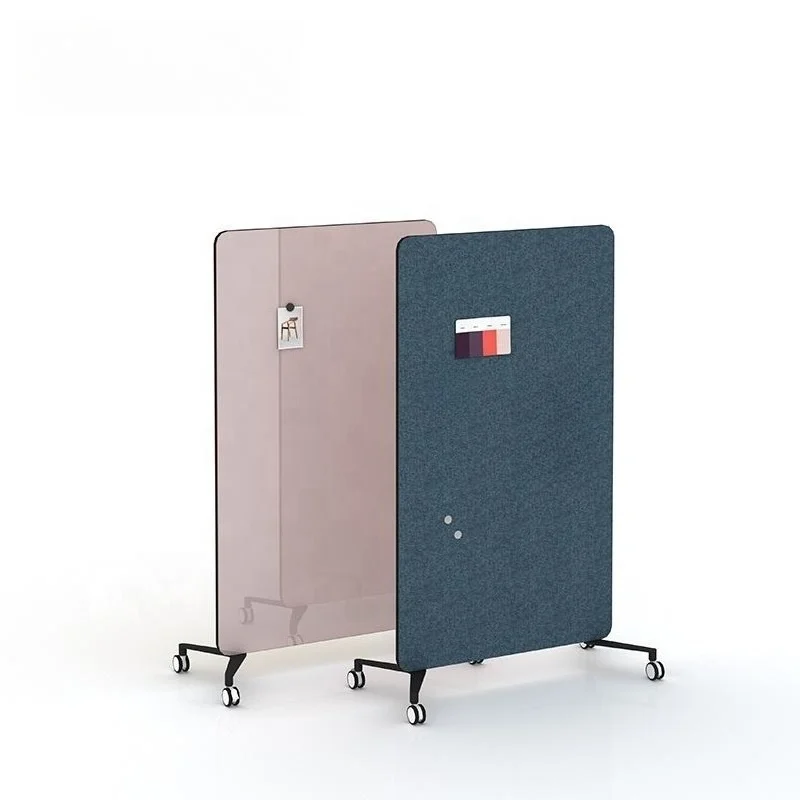 Modern new magnetic erasable colored mobile glass whiteboard partition wall movable office partition school furniture