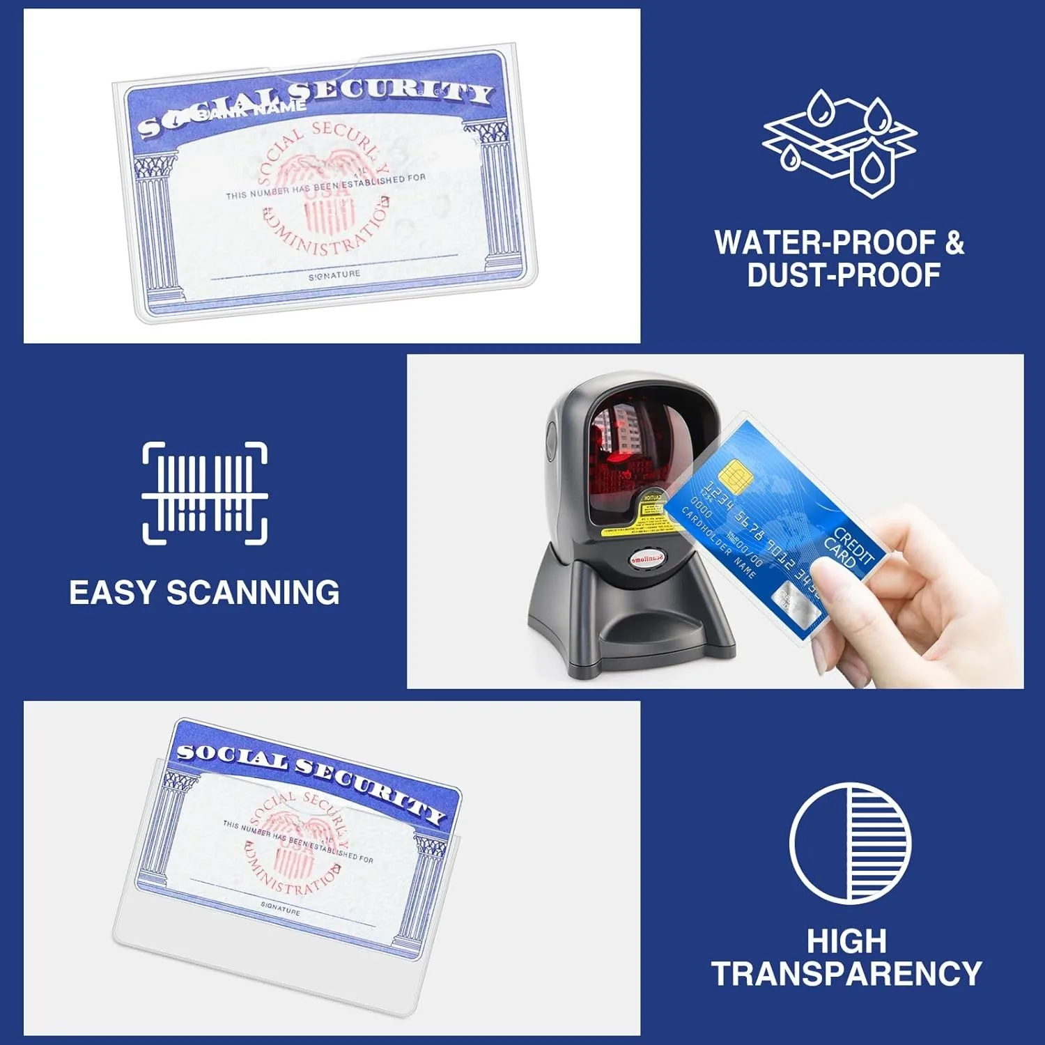 10 шт., защита для карт, защита для держателя карт, водонепроницаемый пластиковый рукав, мягкие прозрачные чехлы для держателей для карт, защитный чехол для идентификационных карт