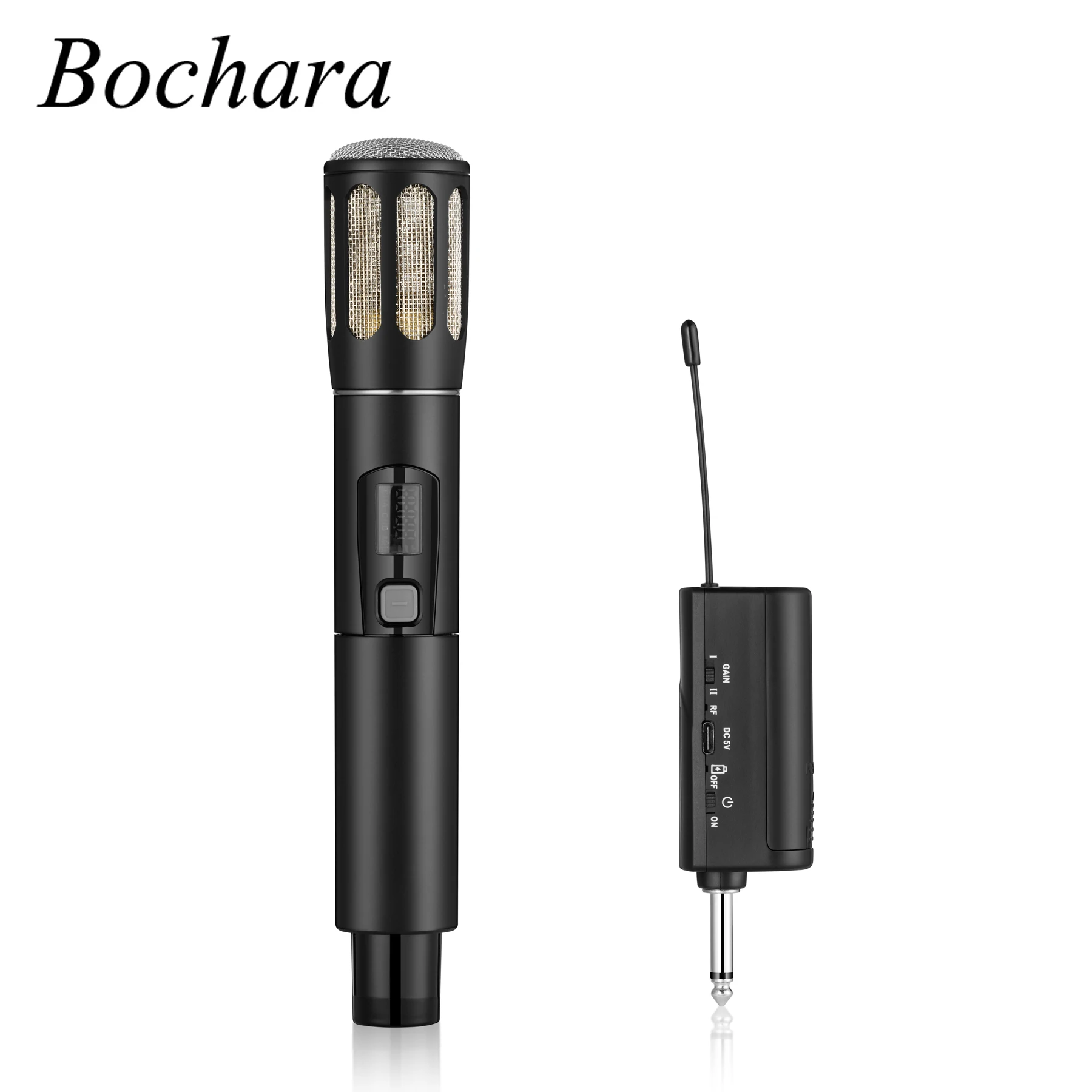 

Bochara UHF Handheld Wireless Metal Microphone Dynamic Mic Set Receivers+ Transmitter For Karaoke Amplifier PA System