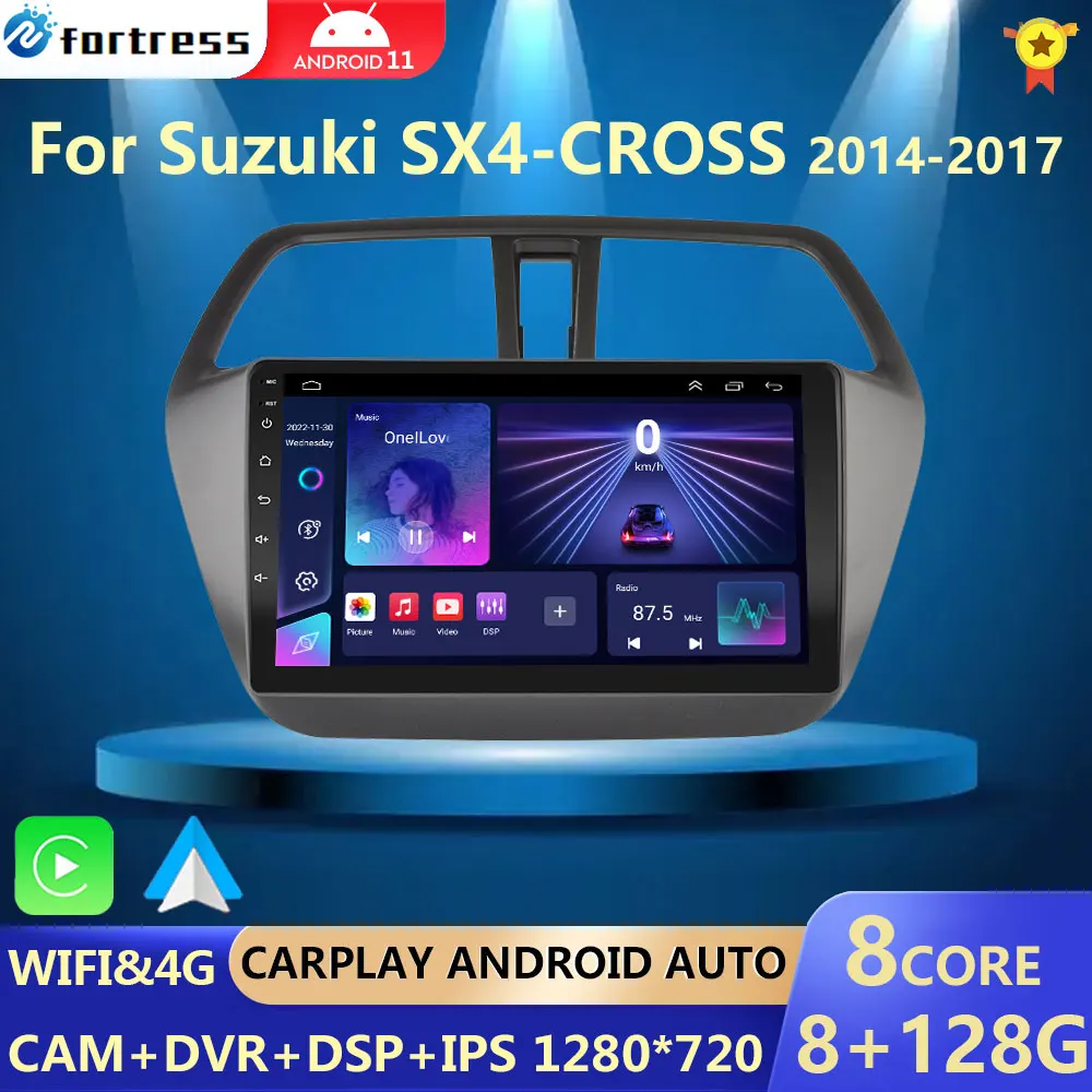 Carplay Android Auto 2 din Android 12 Car Radio For Suzuki SX4-CROSS 2014-2017 android gps radio stereo video multimedia player