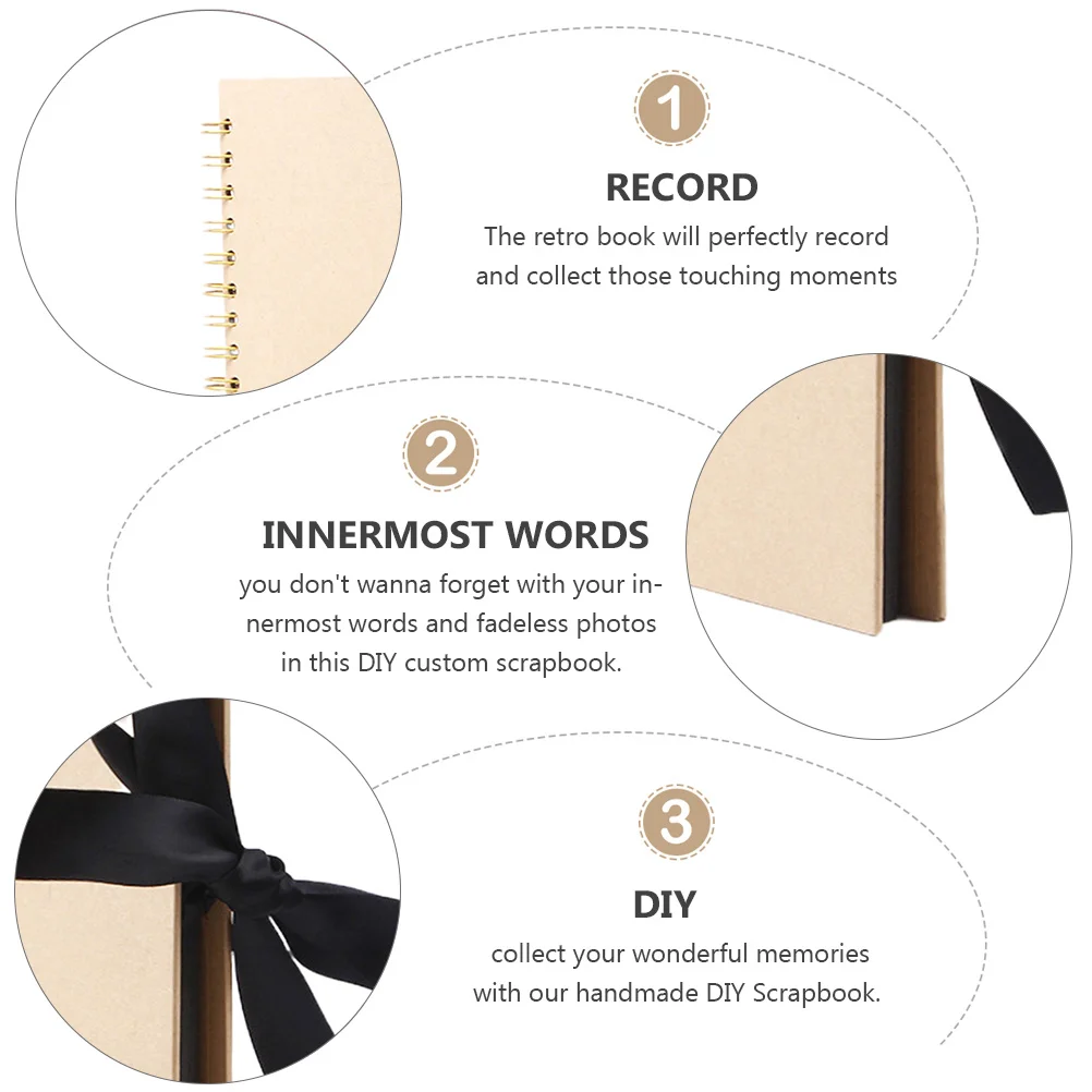 

Photo Album Scrapbook Hardcover Vintage DIY Memory Book for Family Friends Travel Graduation Wedding Scrapbook