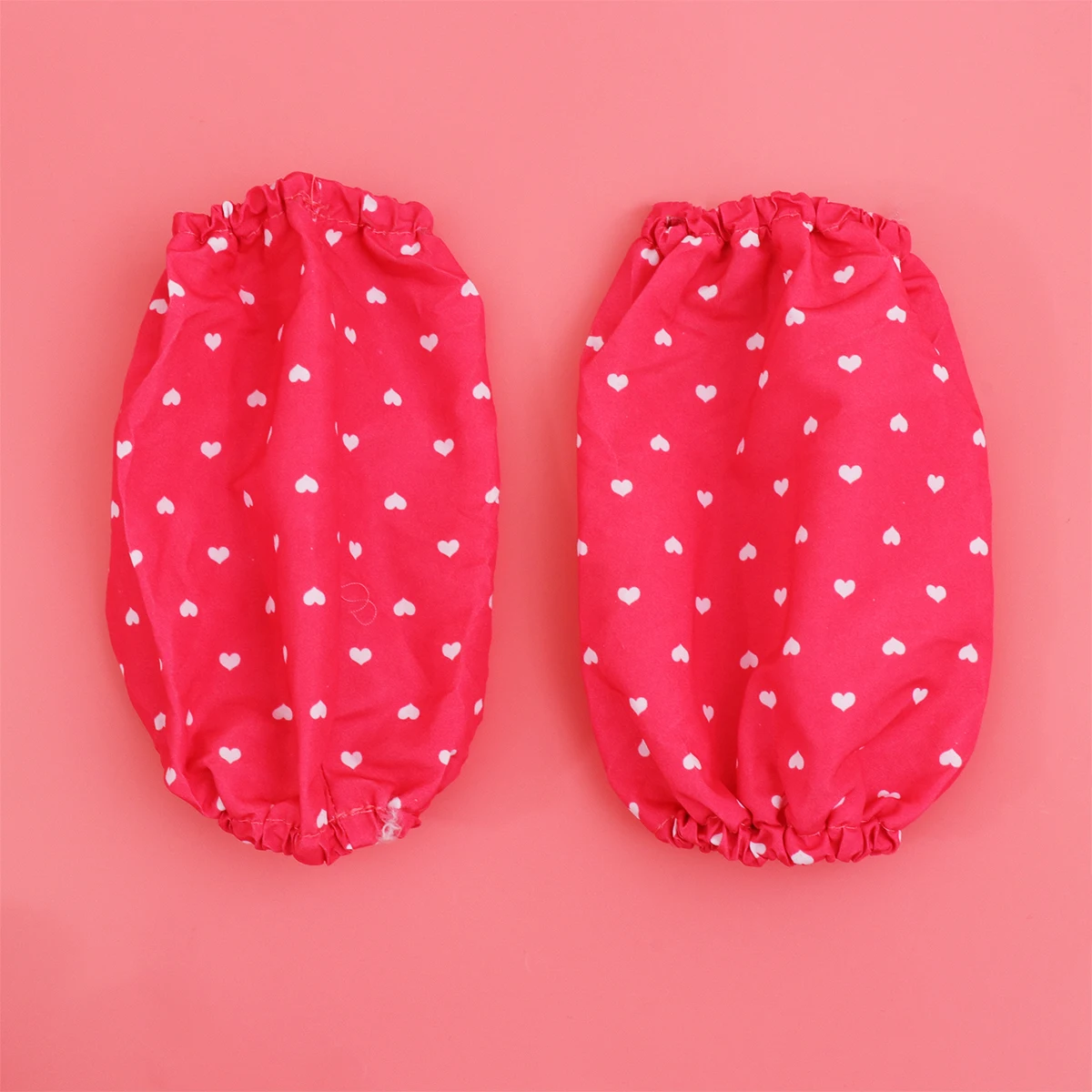 

3 pcs Children Chef Costume Red Heart Pattern Cotton Apron With Protective Sleeves For Cooking Grilling Art Crafts Bbq Class