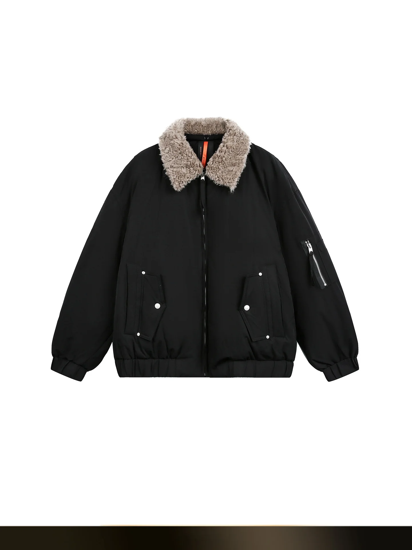 

NTED American Retro Detachable Fur Collar Men's down Jaet Winter Du Feather Quilted Coat Couple Sle Warmth Outerwear