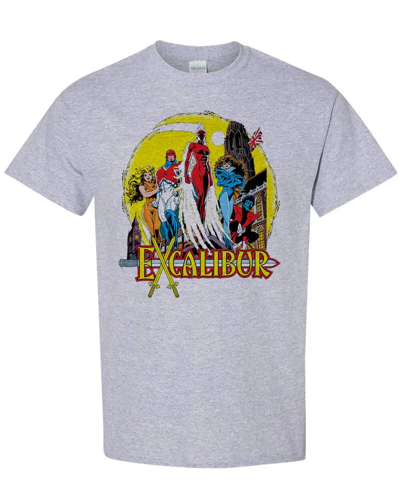 Camiseta del equipo Excalibur de cómics, camiseta gráfica de superhéroes épicos, camisetas de manga corta 100% de algodón de alta calidad