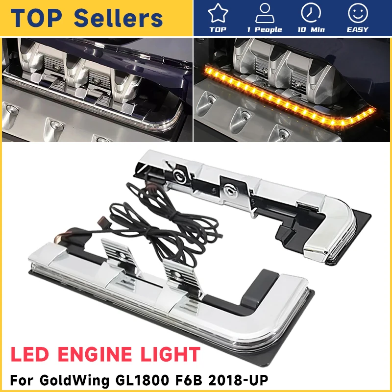 GL 1800 LED ENGINE LIGHTING PANELS For Honda Goldwing GL1800 Led Engine Lights 2018 2019 2020 2021 NEW Chrome Motor Accessories